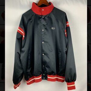 Vintage Reebok Satin Bomber Jacket XL - 90s Varsity Style Rare Find!
